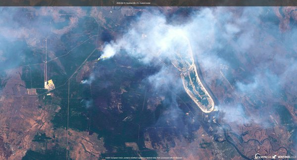 Супутникове фото дня. Пожежі в Чорнобильській зоні
