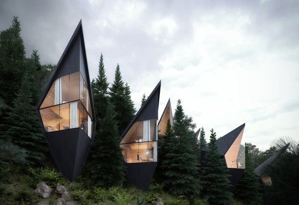 Фантастична архітектура: майбутні ромбоподібні будинки в Доломітських горах (ФОТО)