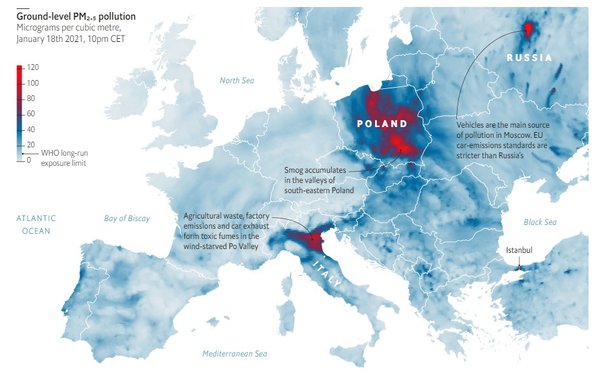 Опалення вугіллям забруднює довкілля: Польща задиміла аж на Галичину (КАРТА)