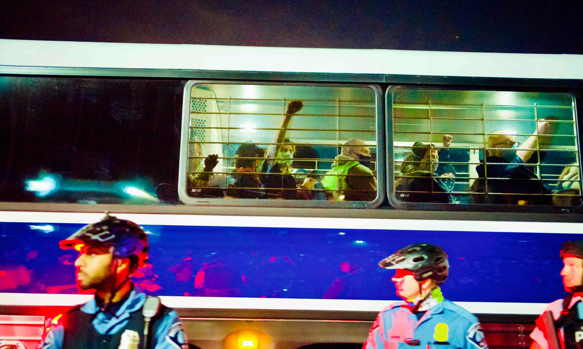 Затримані поліцією в Мінеаполісі. Фото Kerem Yucel/AFP