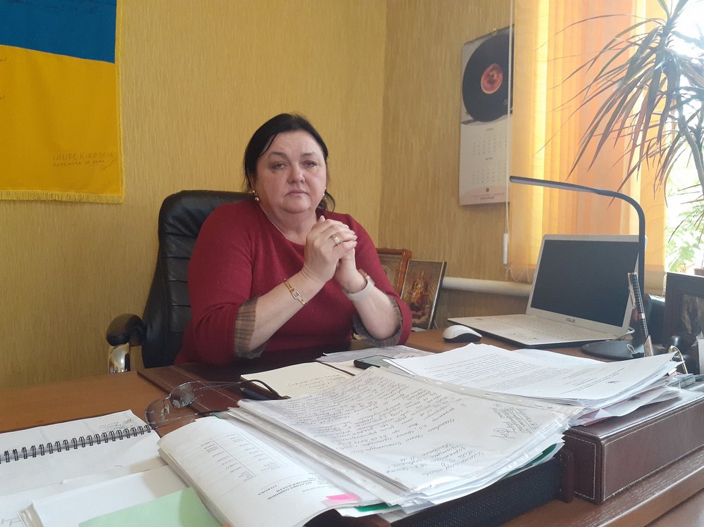 Inna Koba, chairwoman of the Novi Sanzhary Village Council