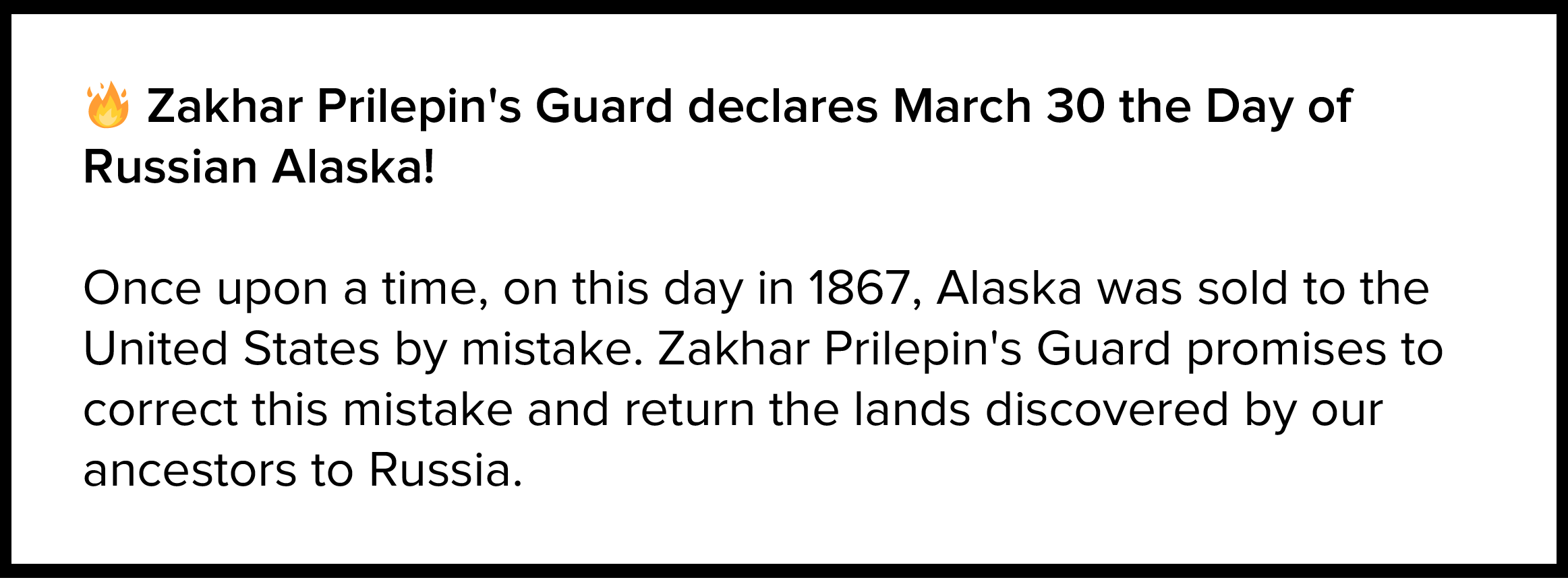 Publication on the Telegram channel "Zakhar Prilepin"