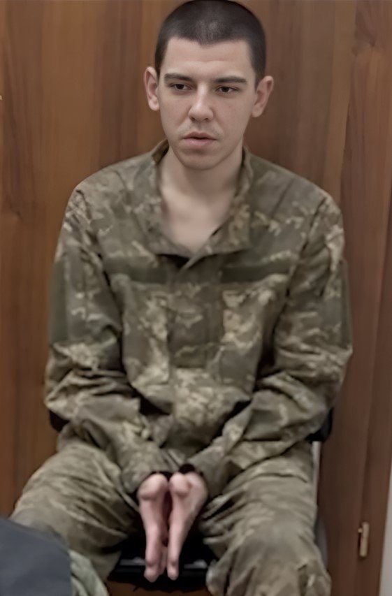 Vladyslav Stryukov talks about his "crimes" on camera. Screenshot from a Russian propaganda video