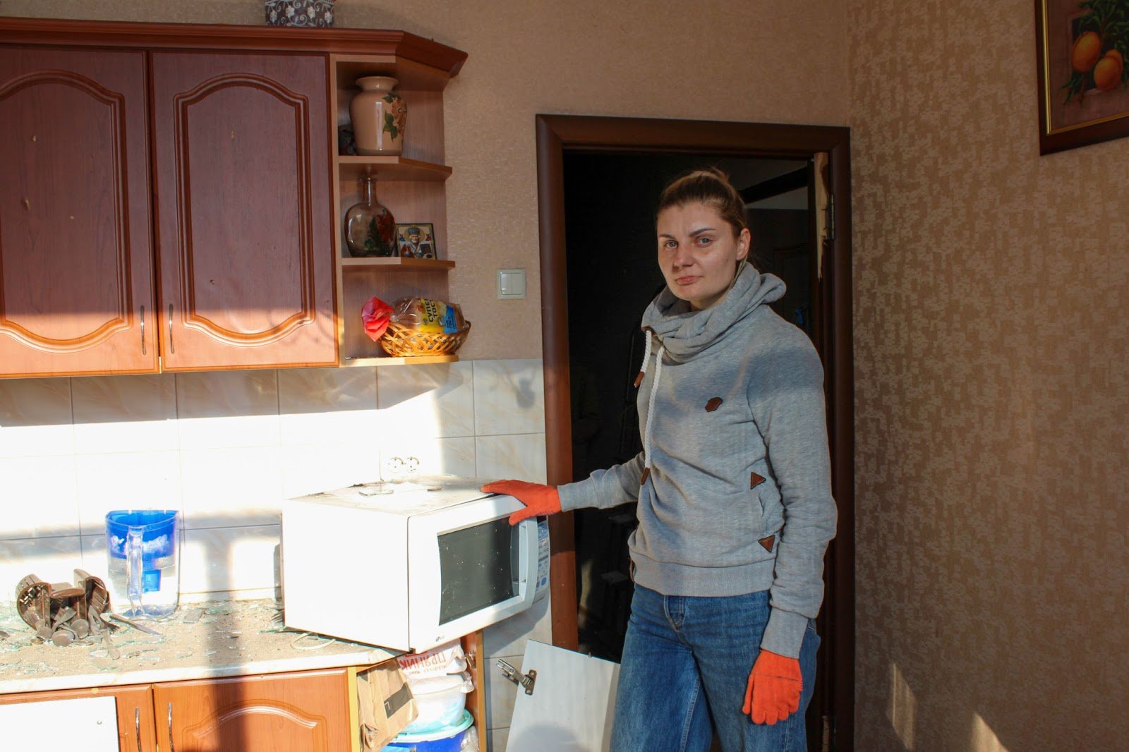 Olena in her kitchen
