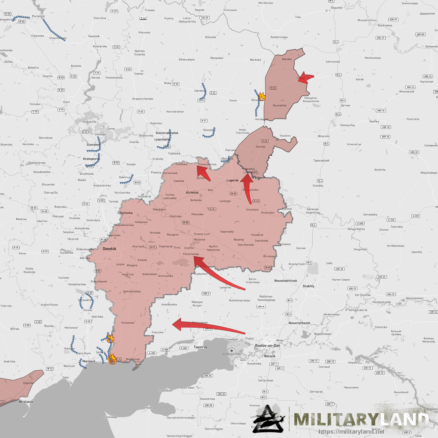 25 лютого російські війська зайняли половину Мелітополя, пізніше — все місто, були контратаковані та вибиті, але остаточно зайняли місто 27 лютого.