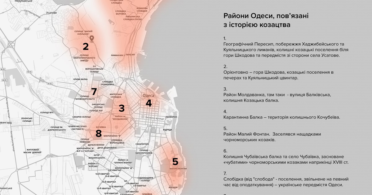 На карті нинішньої Одеси несподівано багато місць, пов'язаних із козацтвом